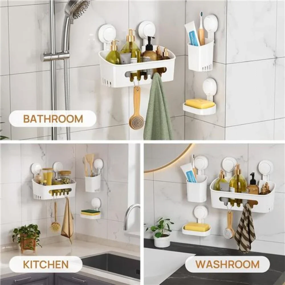 Shower Caddy Suction Cup Set Shower Organizer & Soap Holder